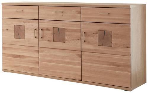 Sideboard Kansas - Alteiche/Silberfarben, KONVENTIONELL, Holz/Holzwerkstoff (180/91/43,8cm) - Livetastic