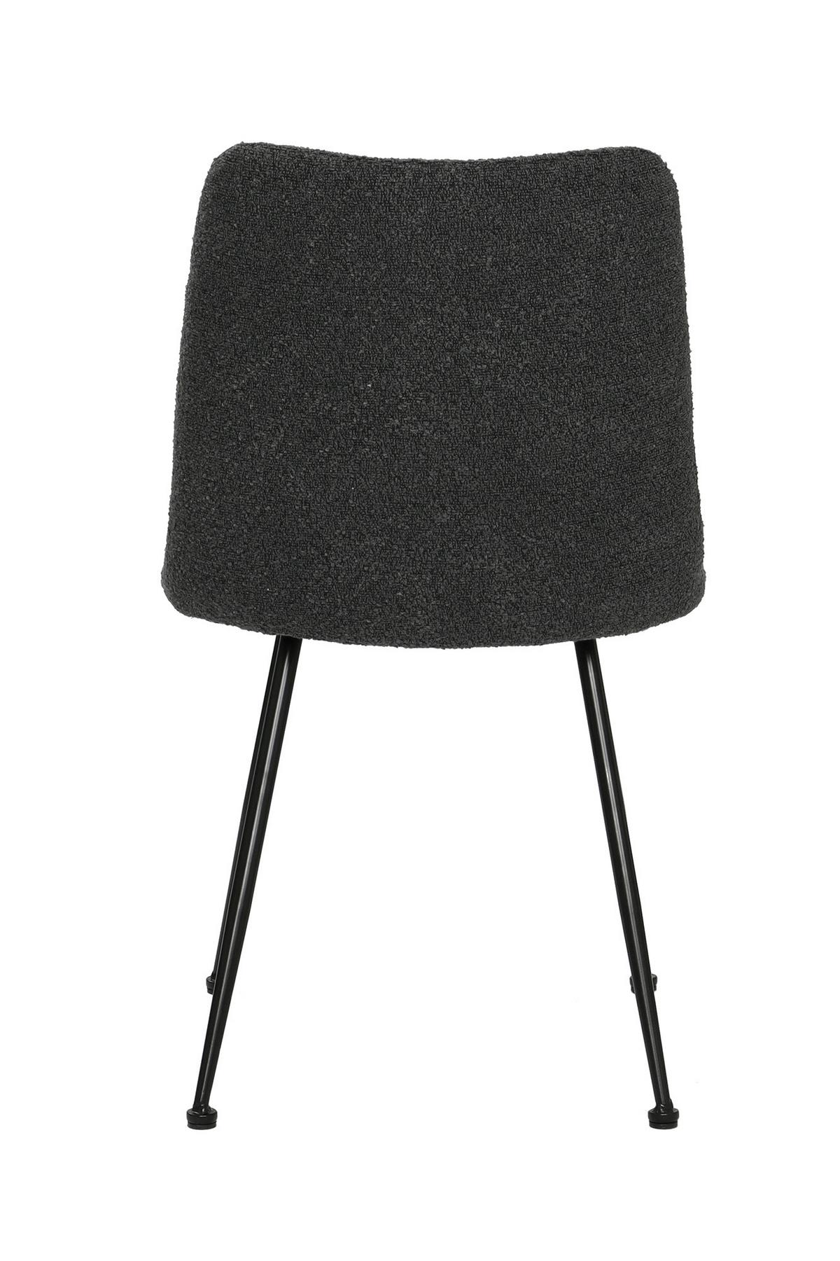 STUHL-SET Schwarz 2-teilig - Schwarz, MODERN, Textil/Metall (58,5/83/46cm) - MID.YOU