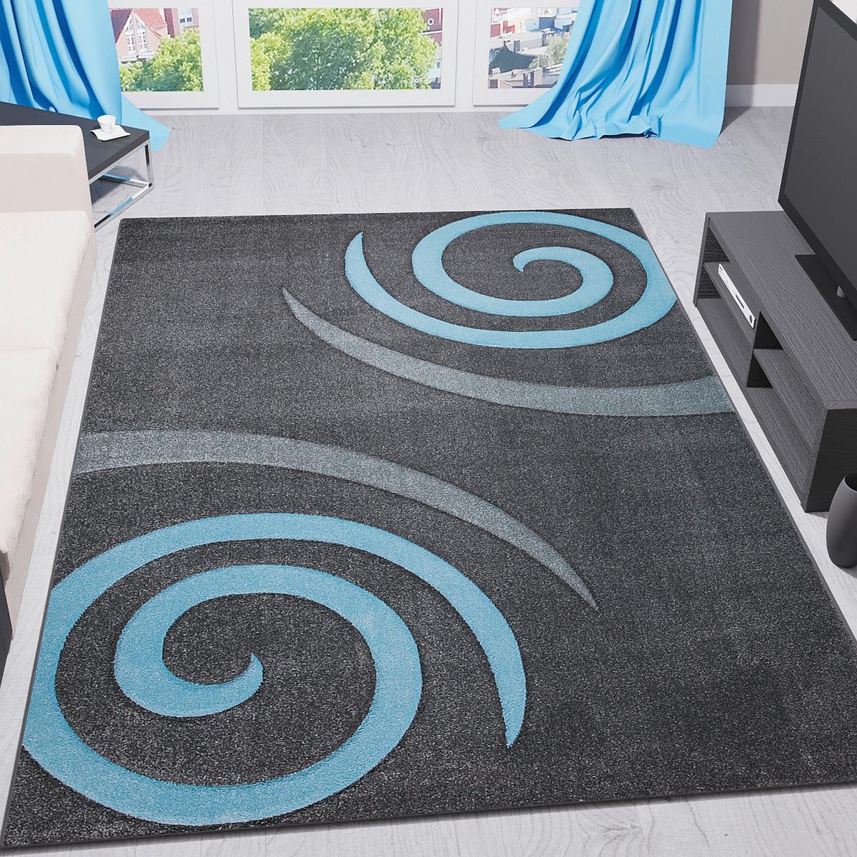 Webteppich Blau Naturfaser Cascada Plus 160x230 Cm - Blau, MODERN, Textil (160/230cm)