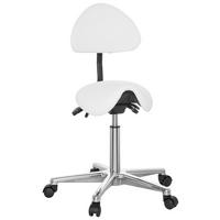 Bürohocker Top Work 20 Lederlook Weiß Bis 110kg - Alufarben/Weiß, MODERN, Kunststoff/Textil (36/105/40cm) - MID.YOU