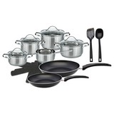 Kochtopfset Horizon 15 teilig - Silberfarben, Basics, Metall - ELO