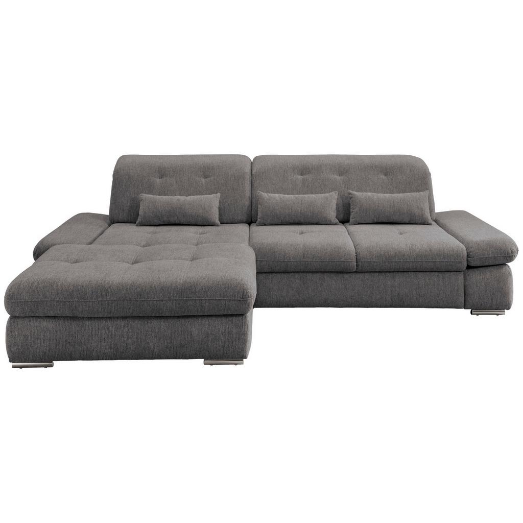 Ecksofa mit Schlaffunktion Dalida Braun/Grau Chenille