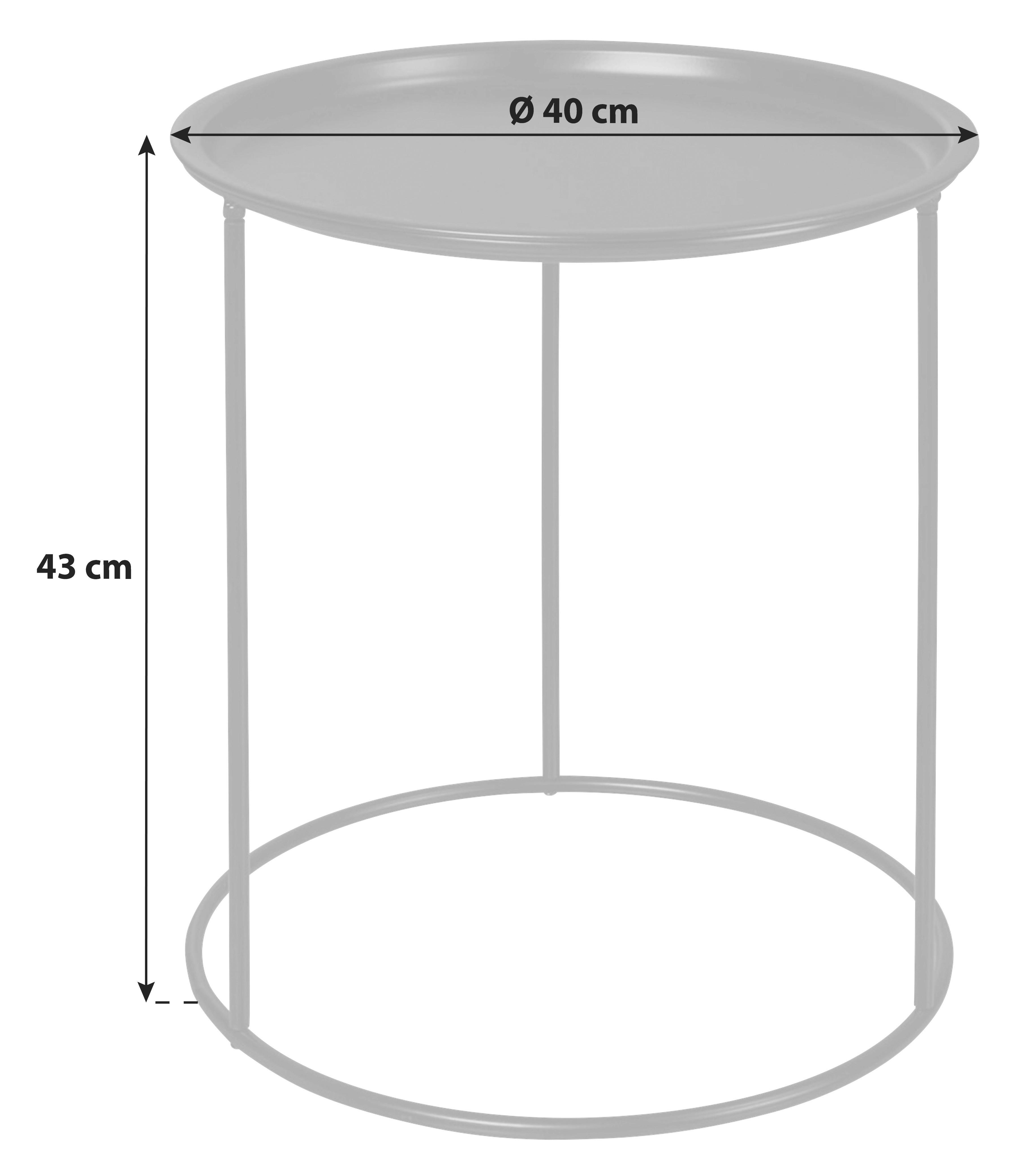 Beistelltisch Mia Xs64 1115 F - Rot, MODERN, Metall (40/40/43cm)