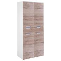 Hochschrank M. 4 Drehtüren Mars B: 65 Cm Eiche Dekor - Eichefarben/Weiß, MODERN, Holzwerkstoff (65,0/159,0/35,0cm) - MID.YOU