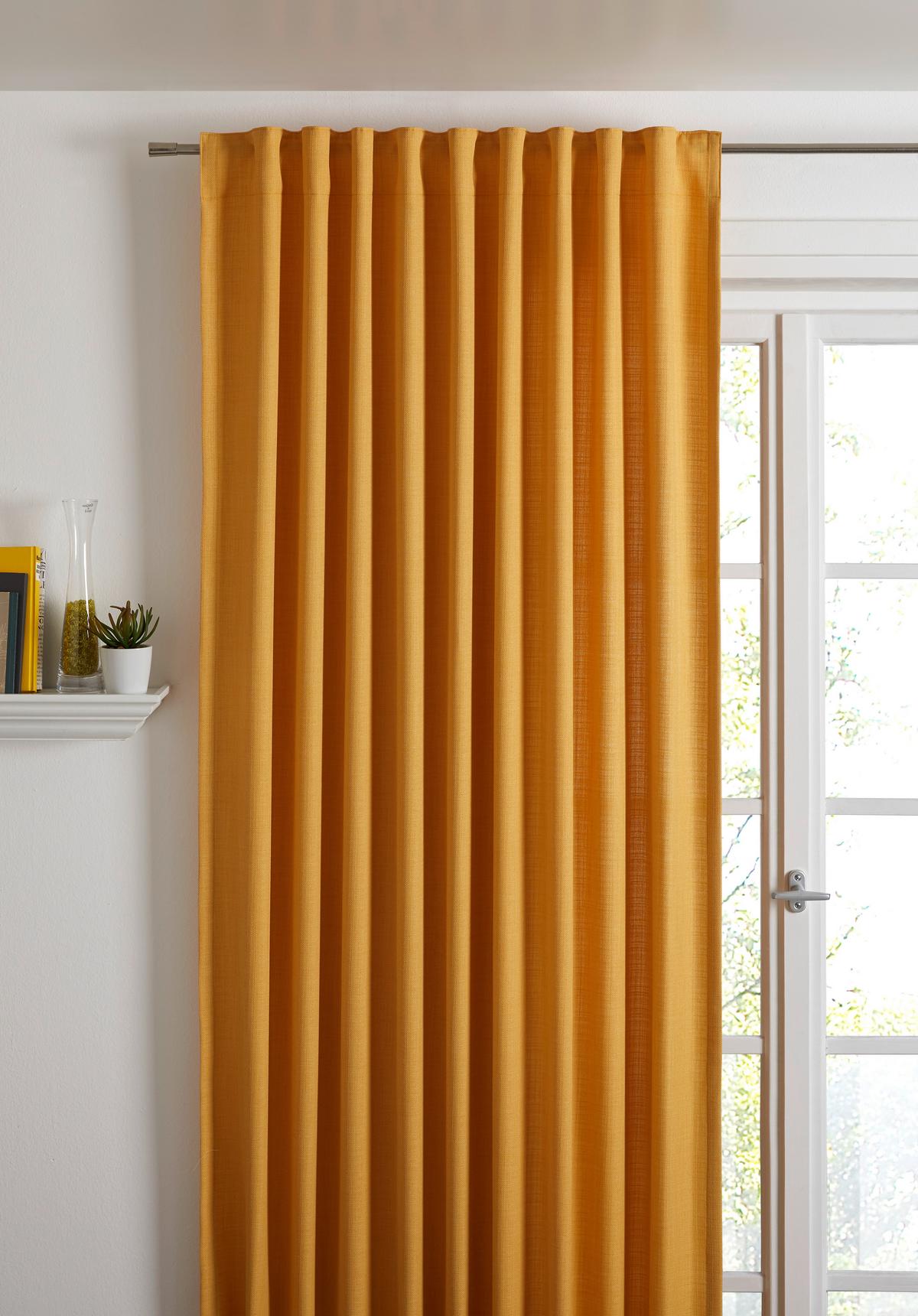 HOTOVÝ ZÁVES LEO, 135/255cm, žltá - žltá, textil (135/255cm) - Premium Living