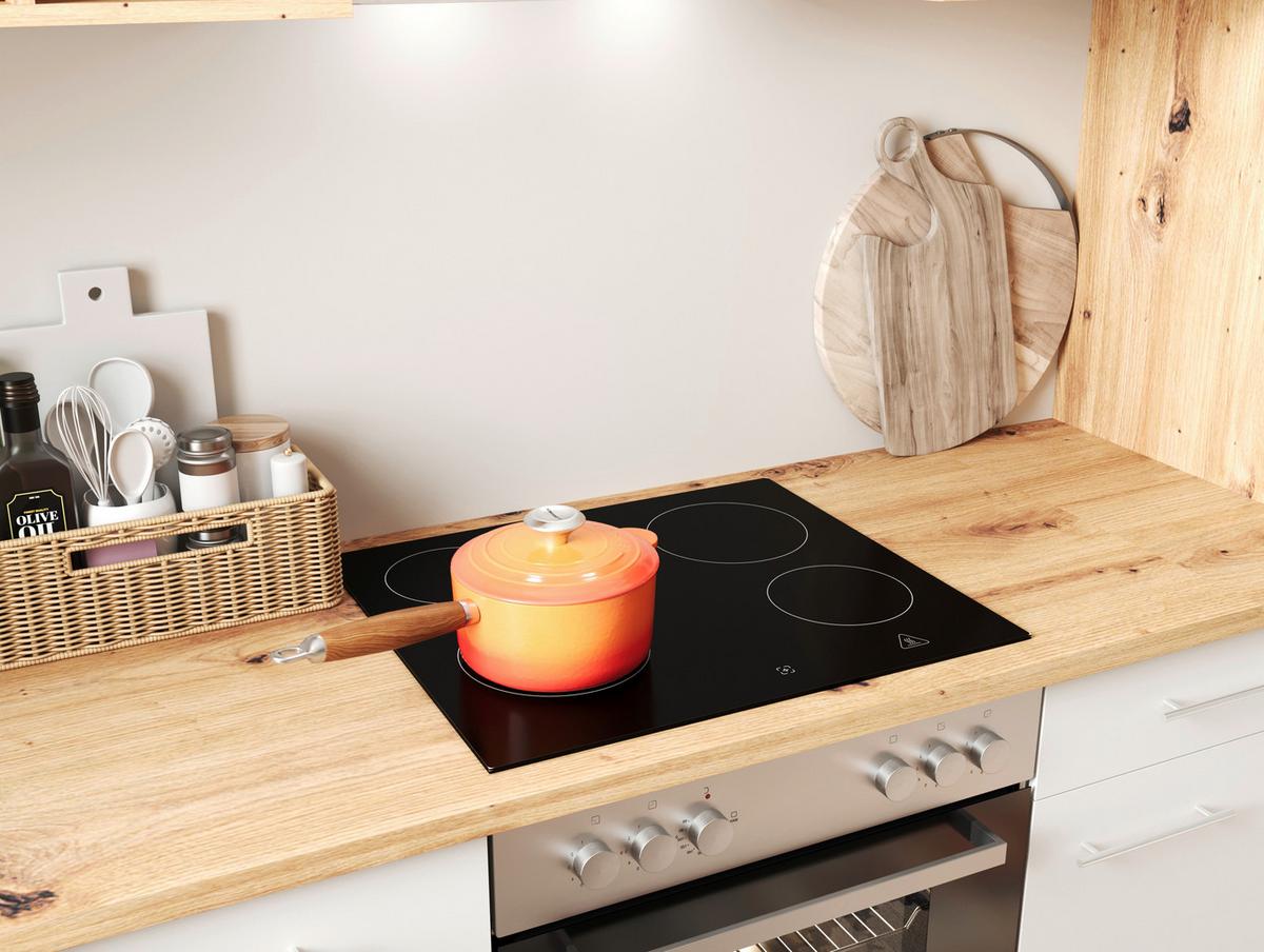 Küchenblock Hilde Küchenzeile 310 cm - Wildeiche/Weiß, Design, Holzwerkstoff (310-150cm) - Respekta