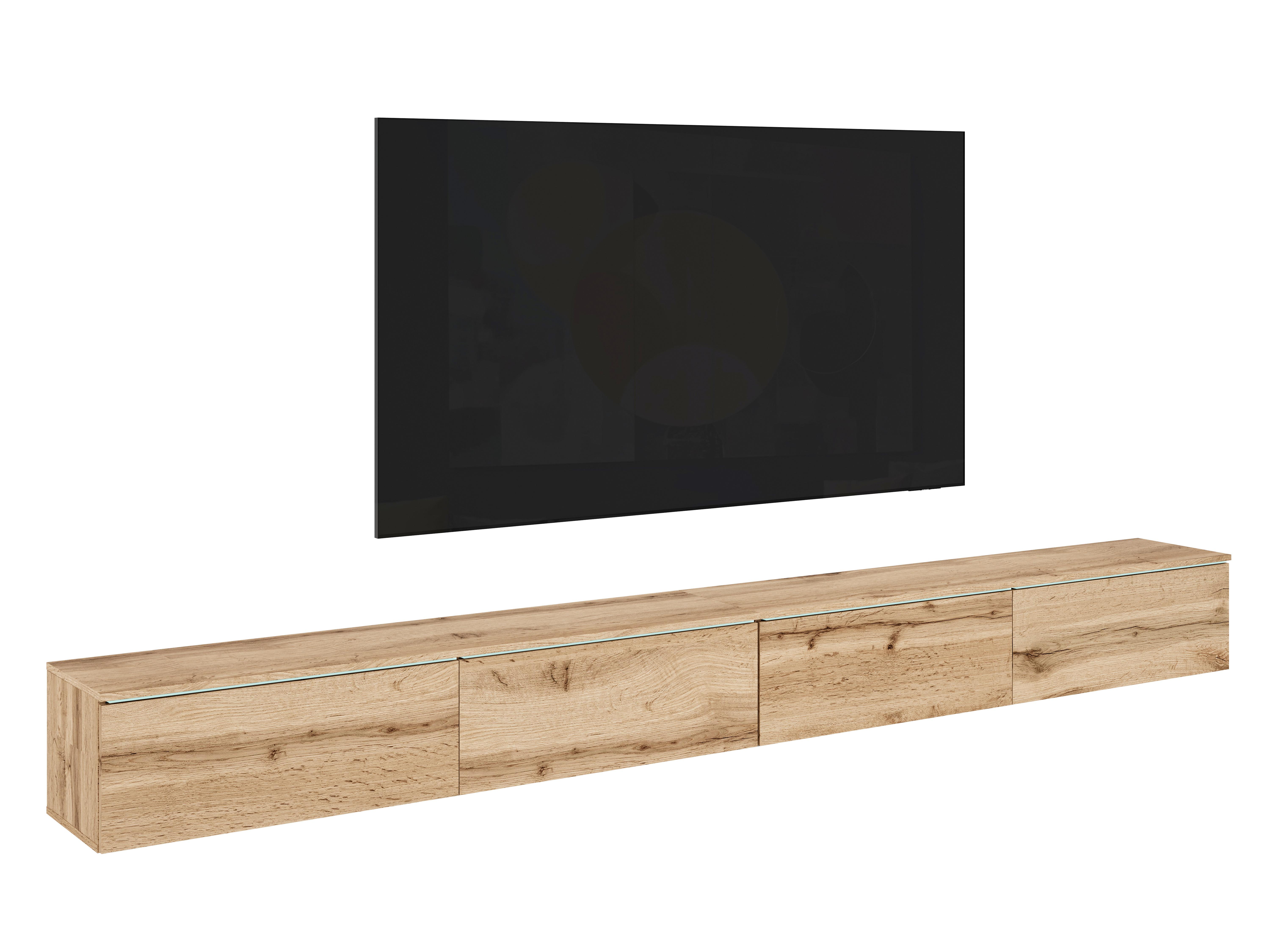 Lowboard D 300 Eiche Wotan B: 300 Cm - Eiche Wotan/Grau, Basics, Holzwerkstoff (300/32/33cm) - P & B