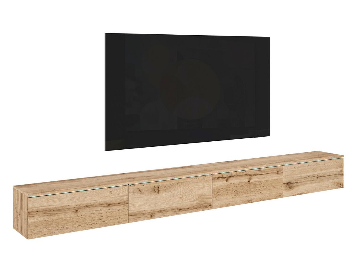 Lowboard D 300 Eiche Wotan B: 300 Cm - Eiche Wotan/Grau, Basics, Holzwerkstoff (300/32/33cm) - P & B