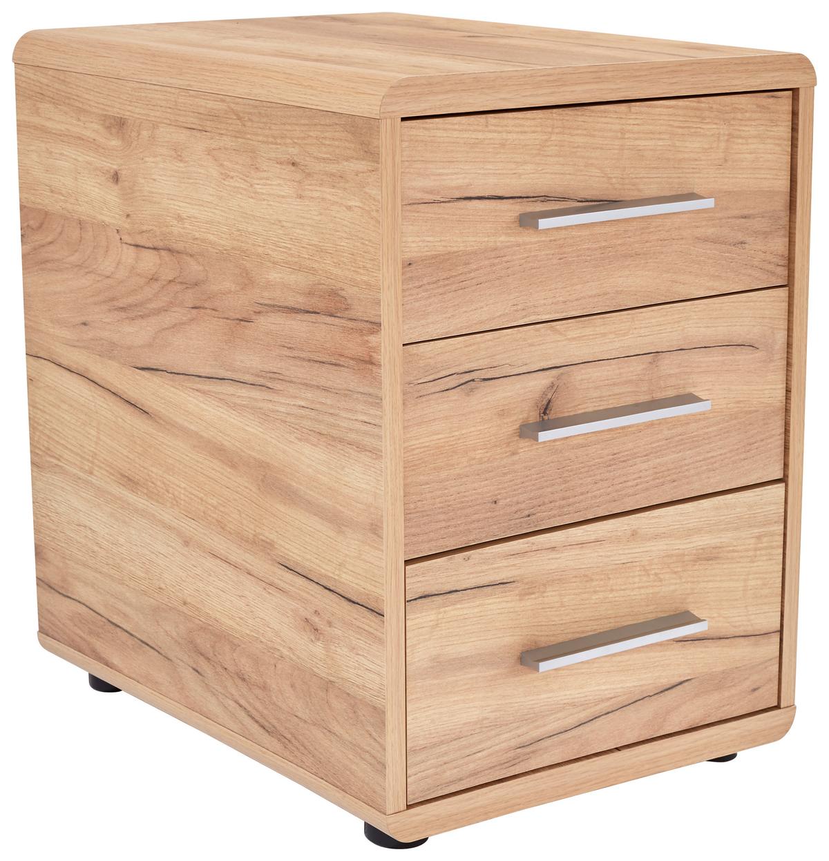 Kontejner FONTANA FTK06 - barvy dubu/černá, Moderní, kompozitní dřevo/plast (44,3/59,6/50cm)