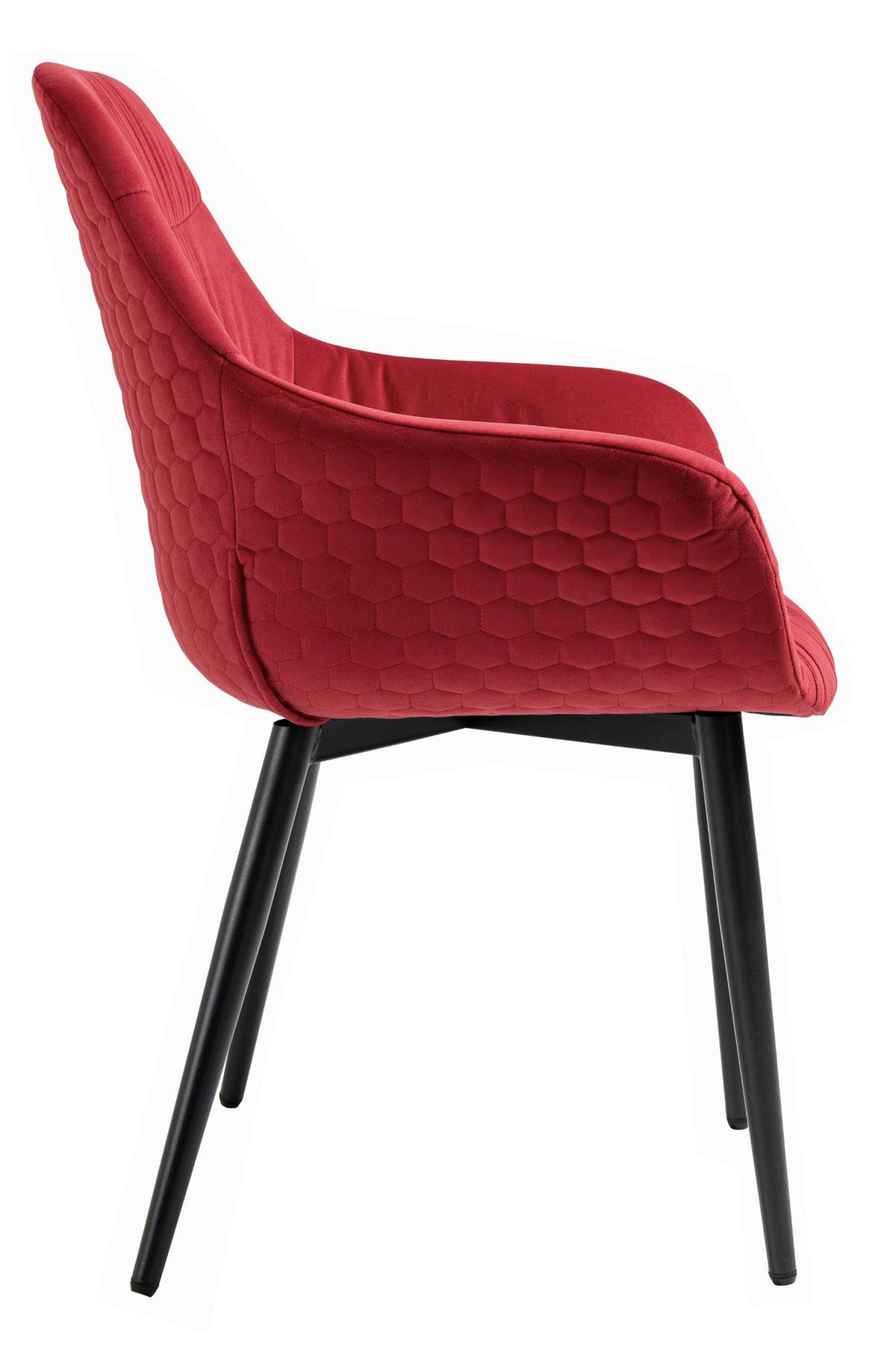 Armlehnstuhl Rot B: 63 Cm - Rot/Schwarz, MODERN, Textil/Metall (63/81,5/61cm) - Livetastic