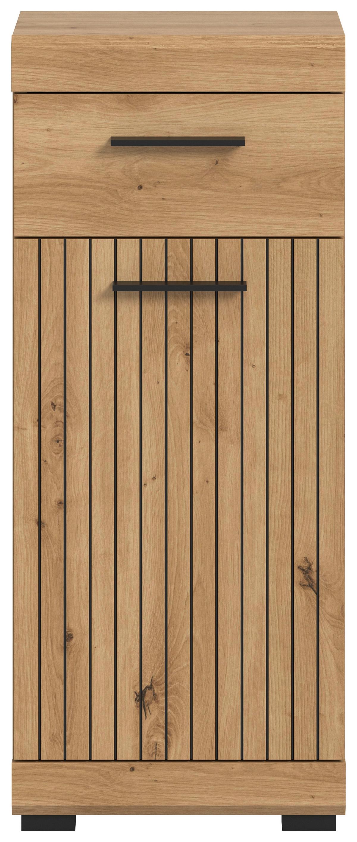 Midischrank Scout Eiche Artisan Dekor B: 37cm - Schwarz/Eiche Artisan, Trend, Holzwerkstoff (37/88/31cm) - MID.YOU
