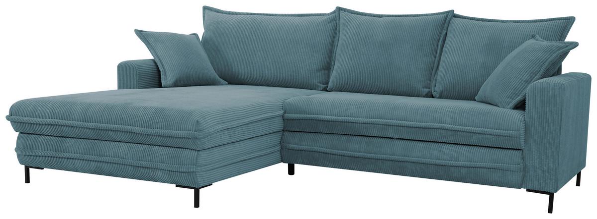 Ecksofa Armilla Blau S: 174x272 cm - Blau/Schwarz, Design, Textil (174/272cm) - MID.YOU