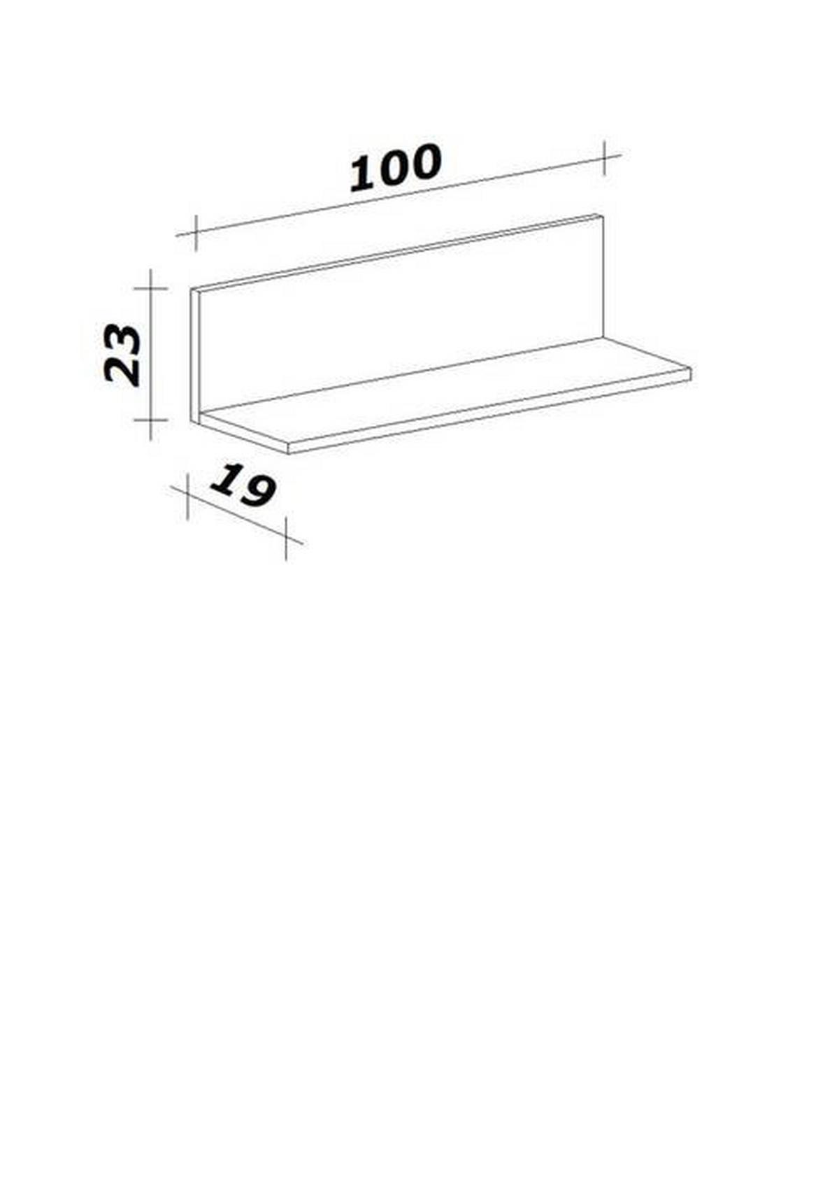 Wandboard Lucca B: 100 Cm Platinfarben - Platinfarben, KONVENTIONELL, Holzwerkstoff (100/22,8/18,6cm) - FlexWell
