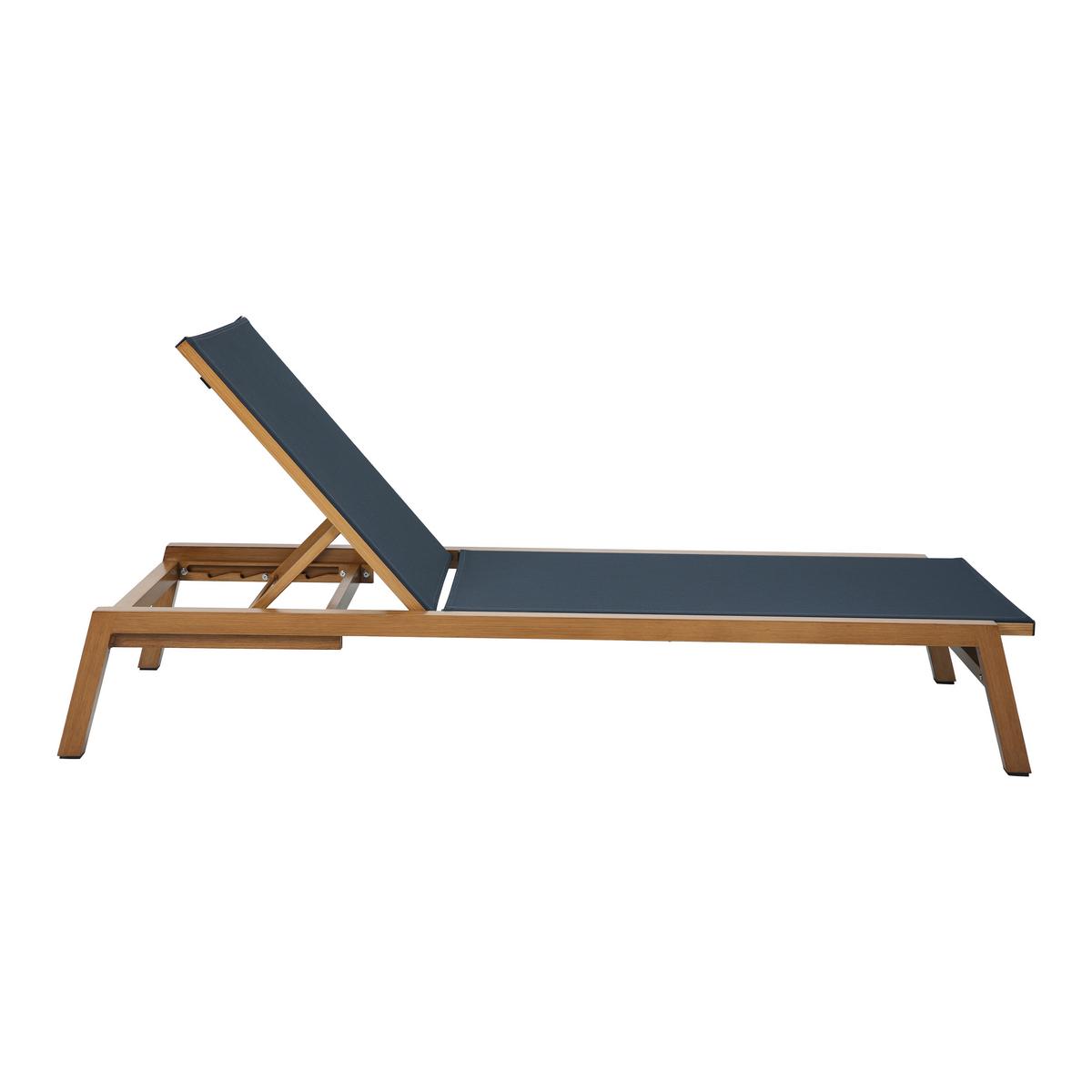 Gartenliege Logan Dk'grau - Eichefarben/Anthrazit, LIFESTYLE, Textil/Metall (193/70/30cm) - Ambia Garden