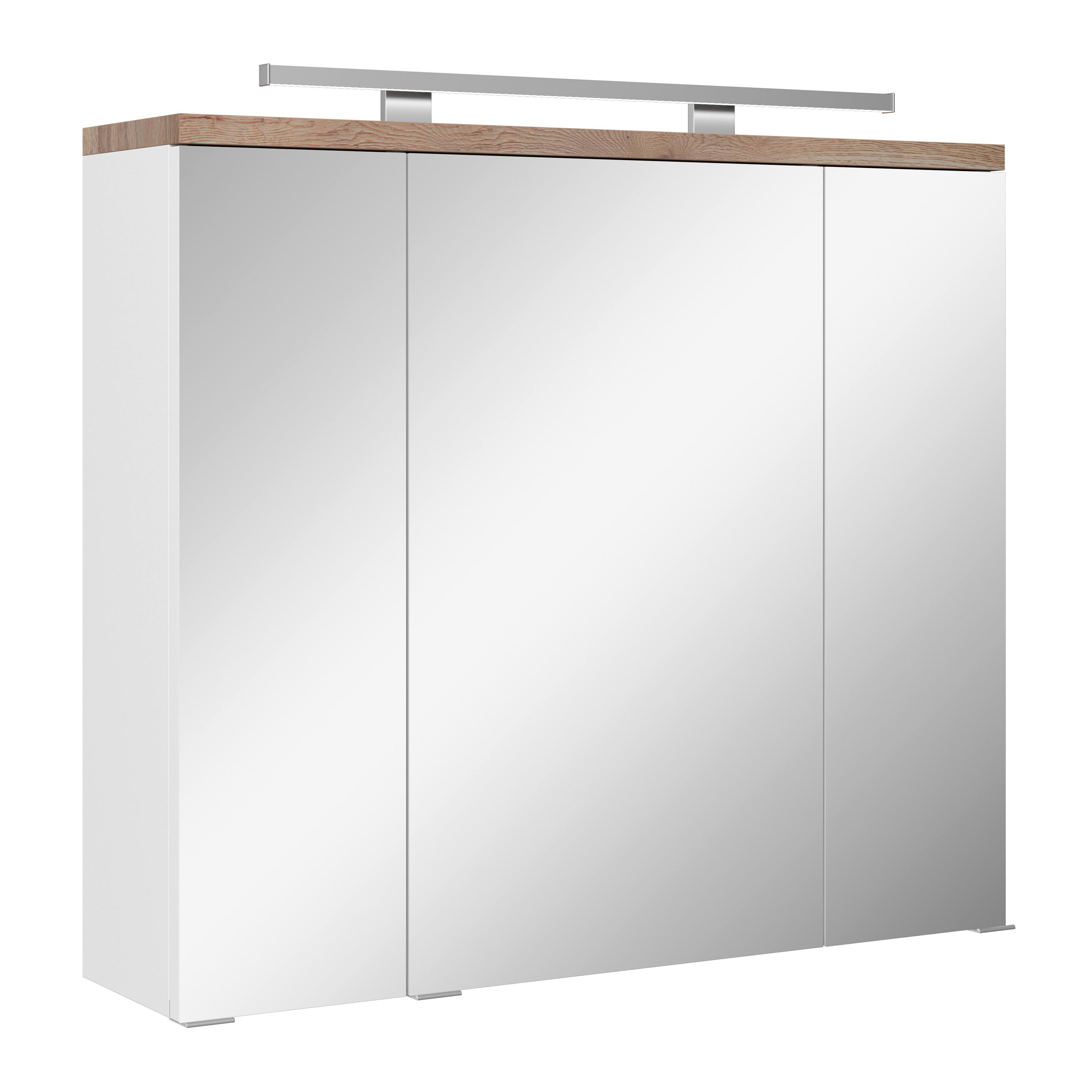 Spiegelschrank Marbella mit LED 3-türig BHT: 80x70x20 cm