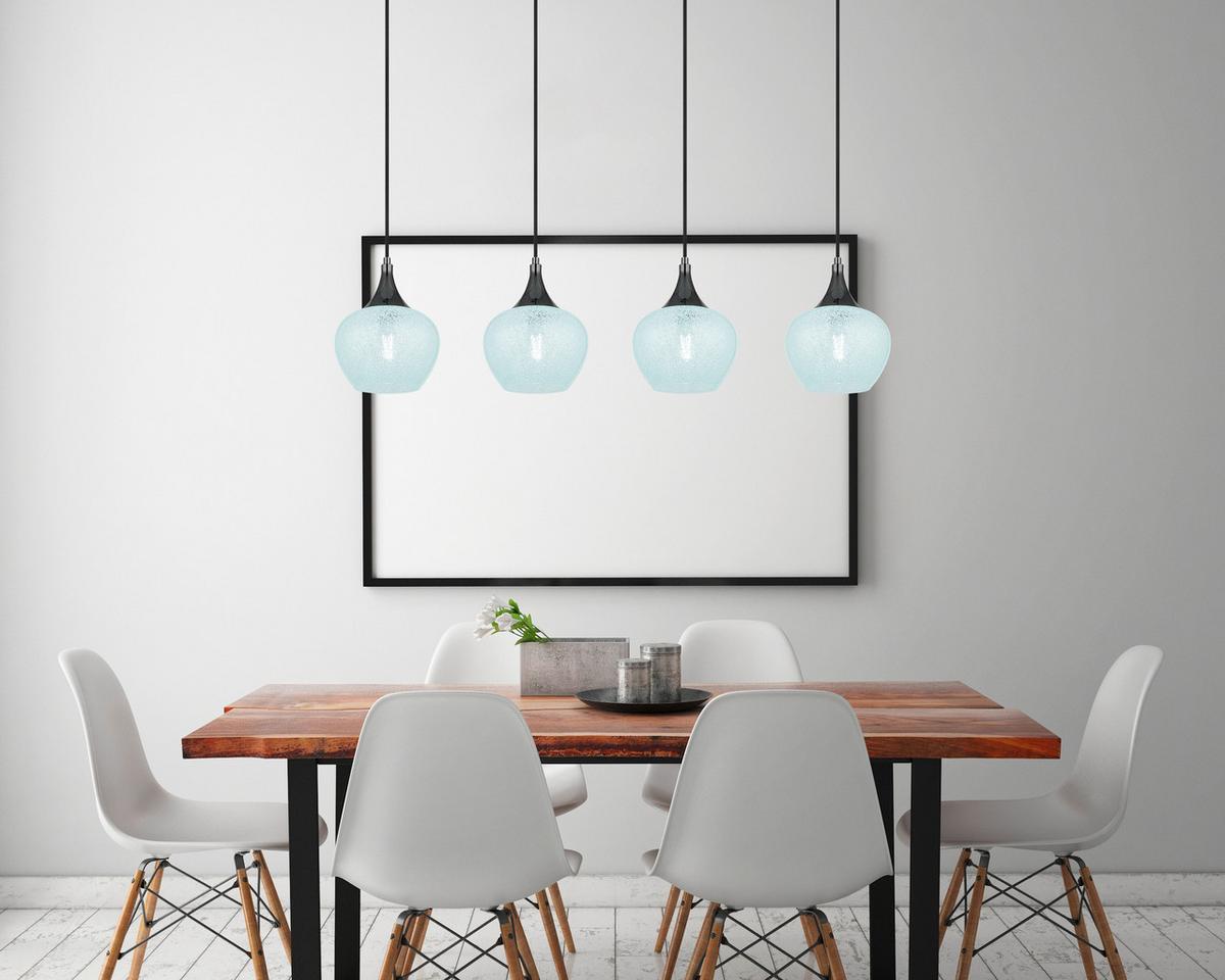 Hängeleuchte 15548-4hk - Klar/Chromfarben, KONVENTIONELL, Glas/Kunststoff (99/18/120cm) - Globo