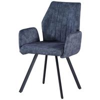 Étkezőszék Johanna 2 - fekete/szürke, Modern, textil/fém (57/90/60cm)
