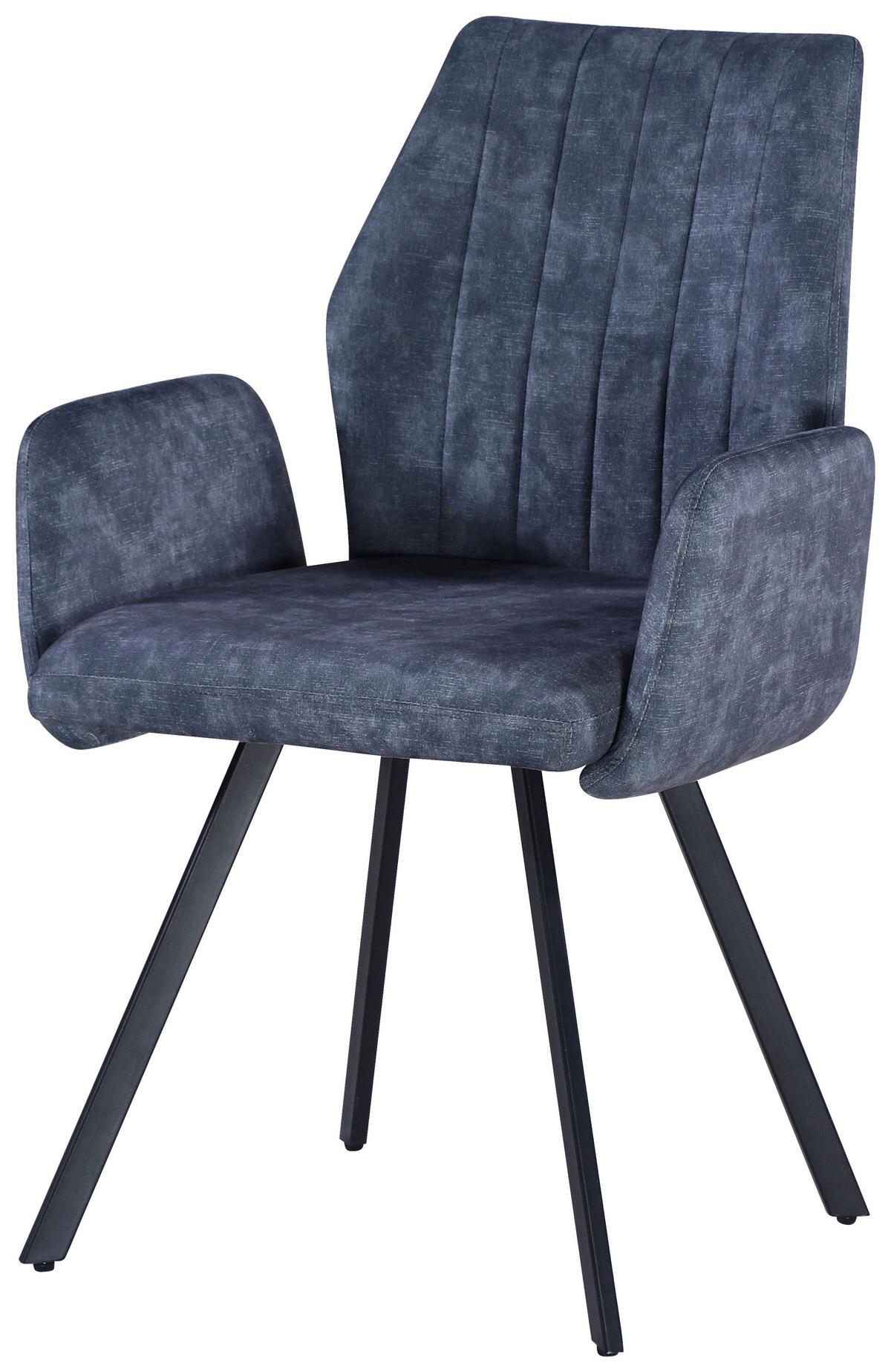Étkezőszék Johanna 2 - fekete/szürke, Modern, textil/fém (57/90/60cm)