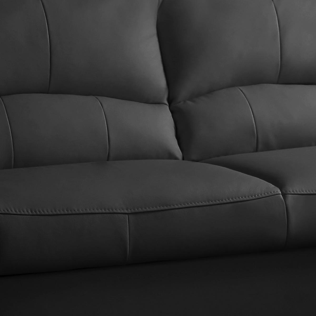 Ecksofa Tilo Schwarz S: 227 cm - Schwarz, Design, Leder/Textil (227/168cm) - Livetastic