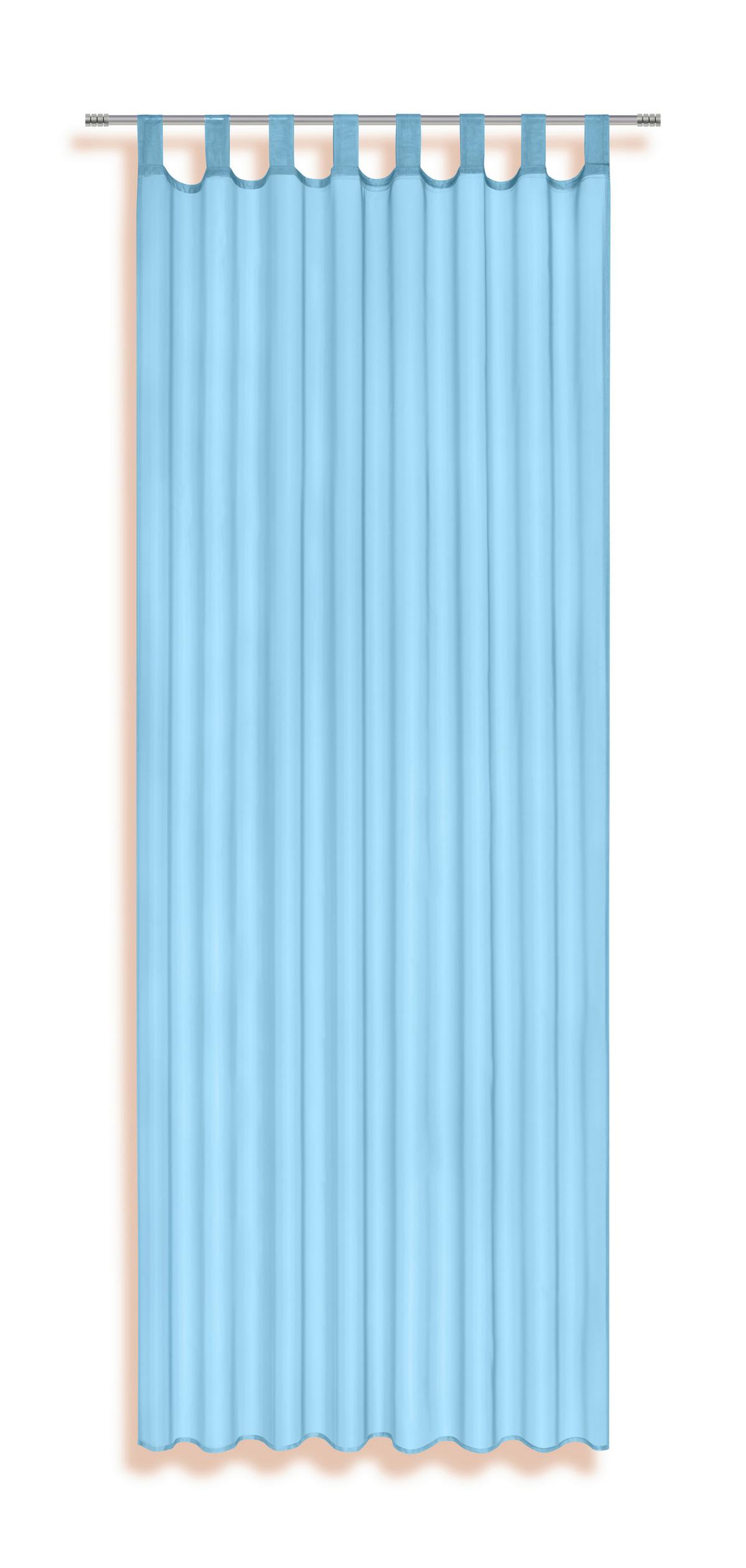Vorhang mit Schlaufen und Band Utila 140x245 cm Aqua - Türkis, KONVENTIONELL, Textil (140/245cm) - Ondega