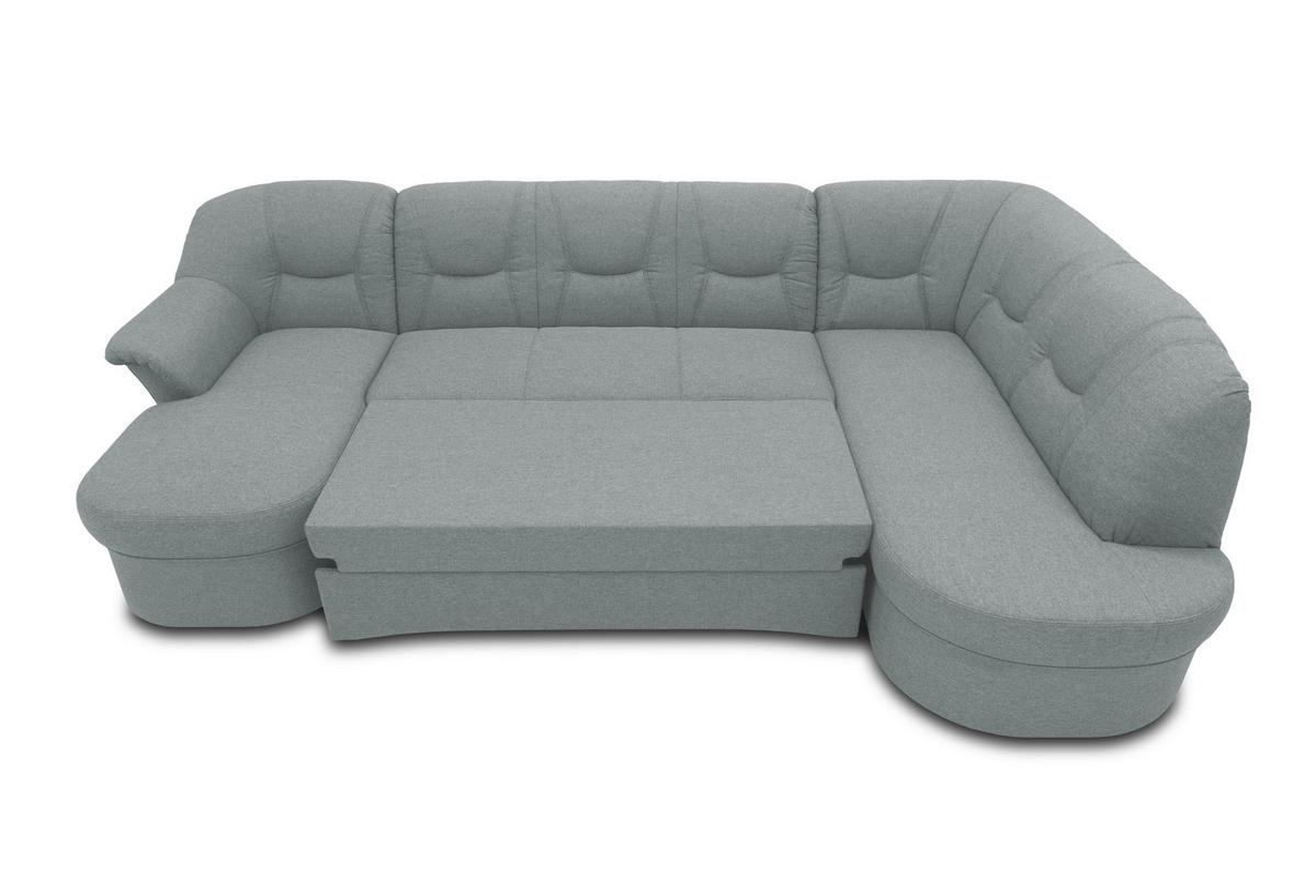 Wohnlandschaft Sarafina Mintgrau - Mintgrau/Schwarz, KONVENTIONELL, Textil (146/295/180cm) - MID.YOU