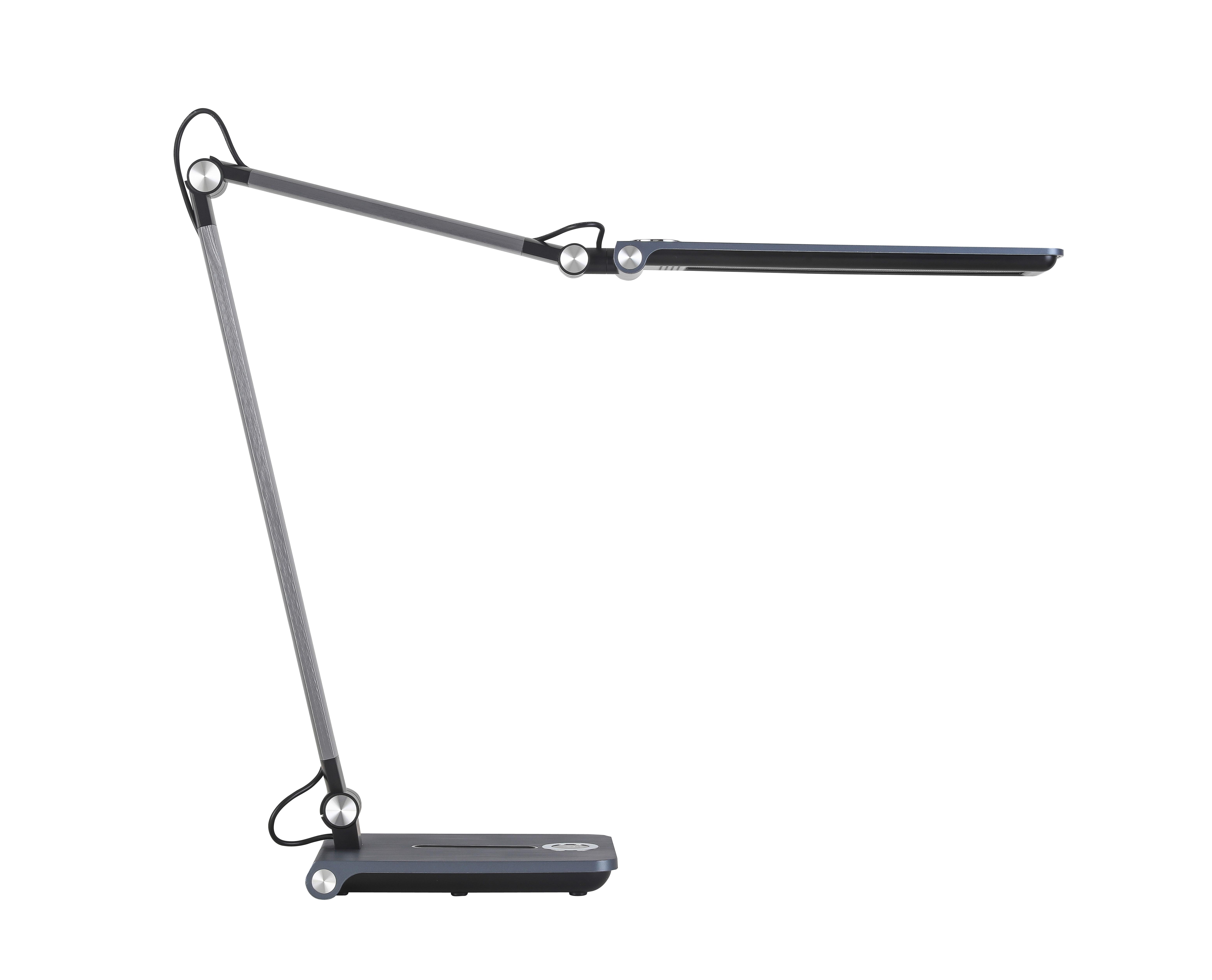Led Íróasztali Lámpa Venera - fekete/alumínium színű, Modern, műanyag/fém (15,1/51,2/59,6cm) - Luca Bessoni
