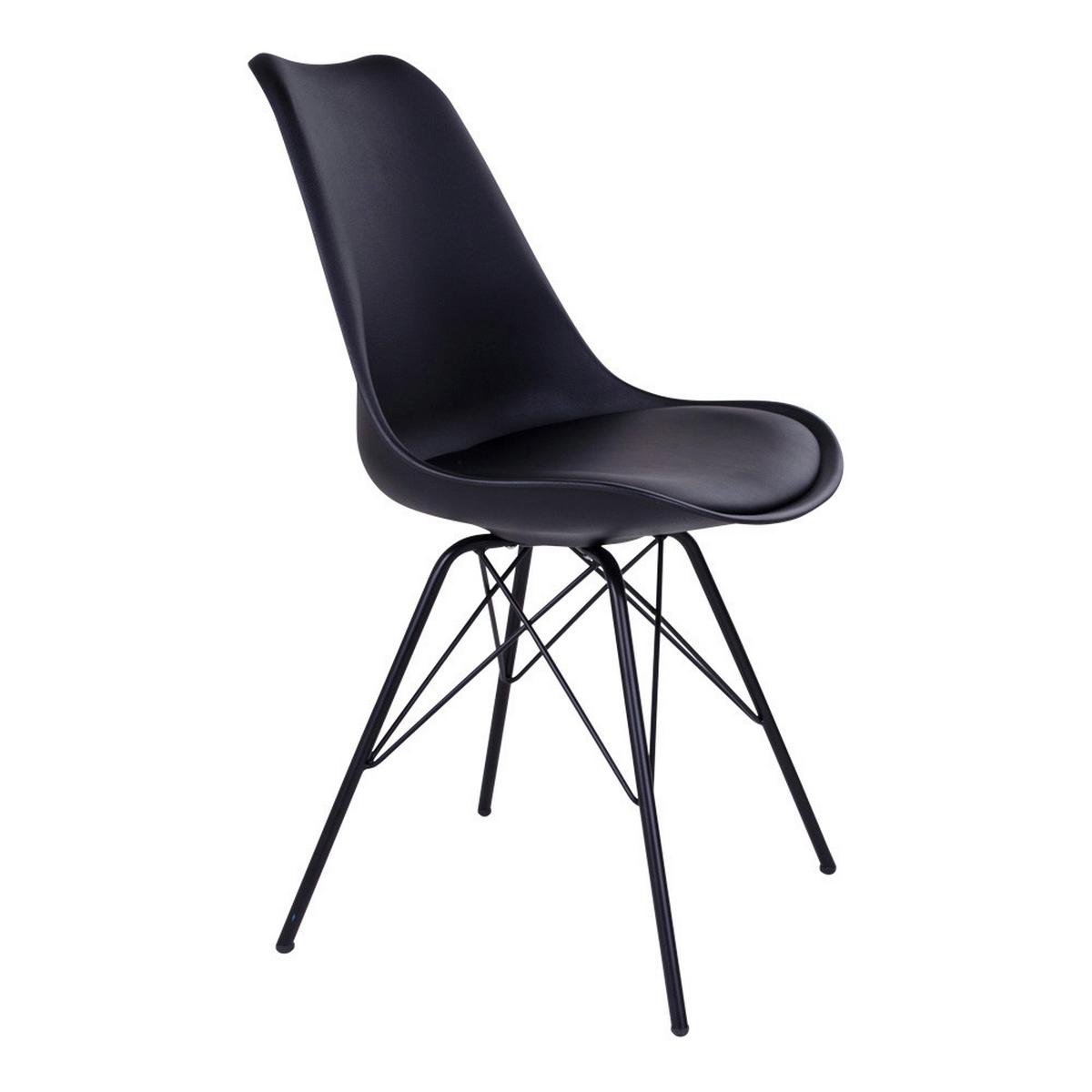 Stuhl-Set Oslo Schwarz B: 48 cm - Schwarz, MODERN, Kunststoff/Textil (48/86/55cm) - MID.YOU