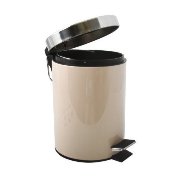 Treteimer Unis 3l Beige Metall DxH: 17x25 cm - Beige/Schwarz, Basics, Kunststoff/Metall (17/25cm) - Spirella