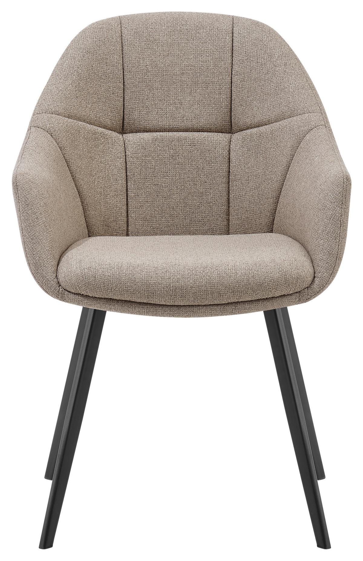 Vierfußstuhl Modo Schwarz/Beige B: 57 cm - Beige/Schwarz, MODERN, Holz/Textil (57/84,5/61cm) - Livetastic