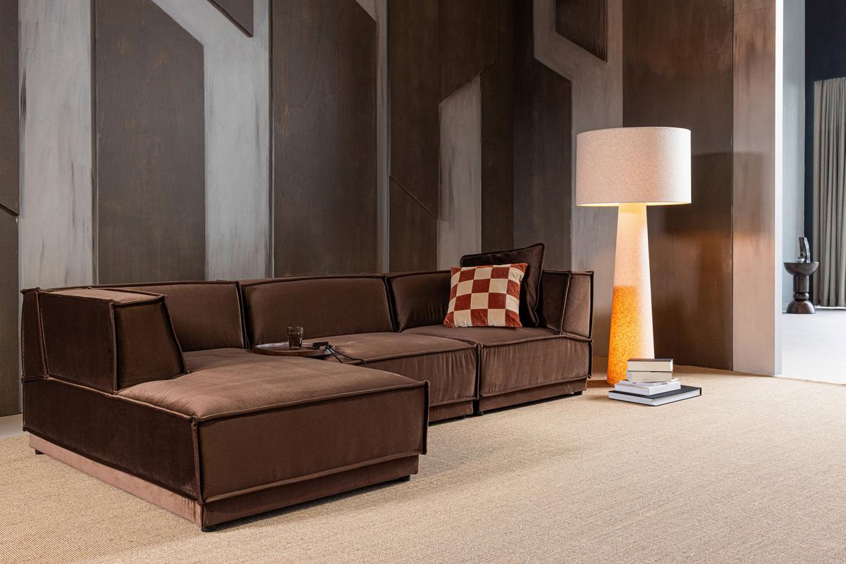 ECKSOFA Manu Braun 160x286cm - Braun, MODERN, Textil (160/286cm) - Livetastic