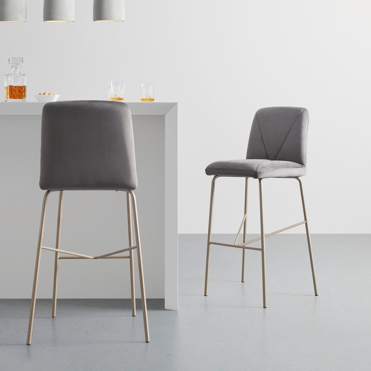 Barová stolička TARA - sivá/šampanská, Modern, kov/drevo (53/110/57cm) - Modern Living