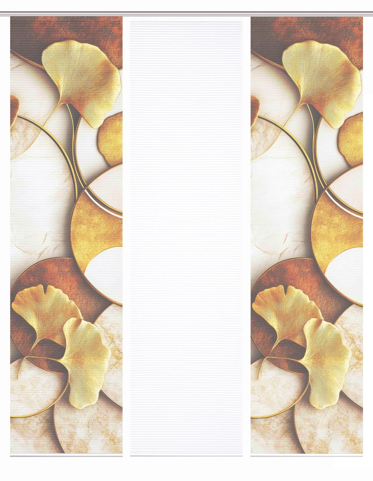 Flächenvorhang Storm 3er Set - Cognac/Goldfarben, Natur, Textil (60/245cm)