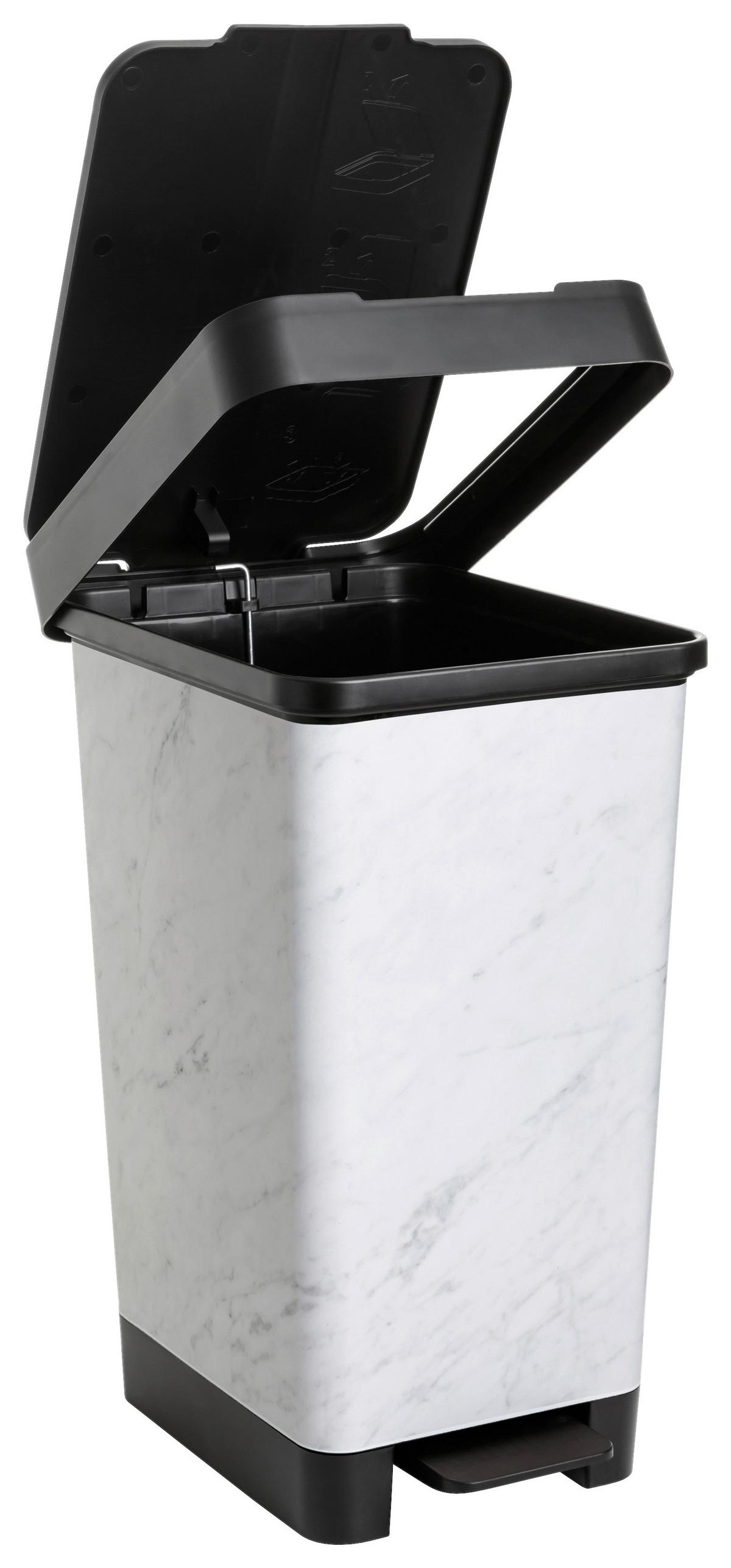 Koš s nášlapným pedálem STYLE- CA. 25L - černá/světle šedá, Moderní, kov/plast (26/36/47cm) - Mömax