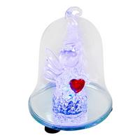 LED-Dekoleuchte Dilara Engel In Glasglocke - Klar/Transparent, ROMANTIK / LANDHAUS, Glas (5,5/8cm) - James Wood