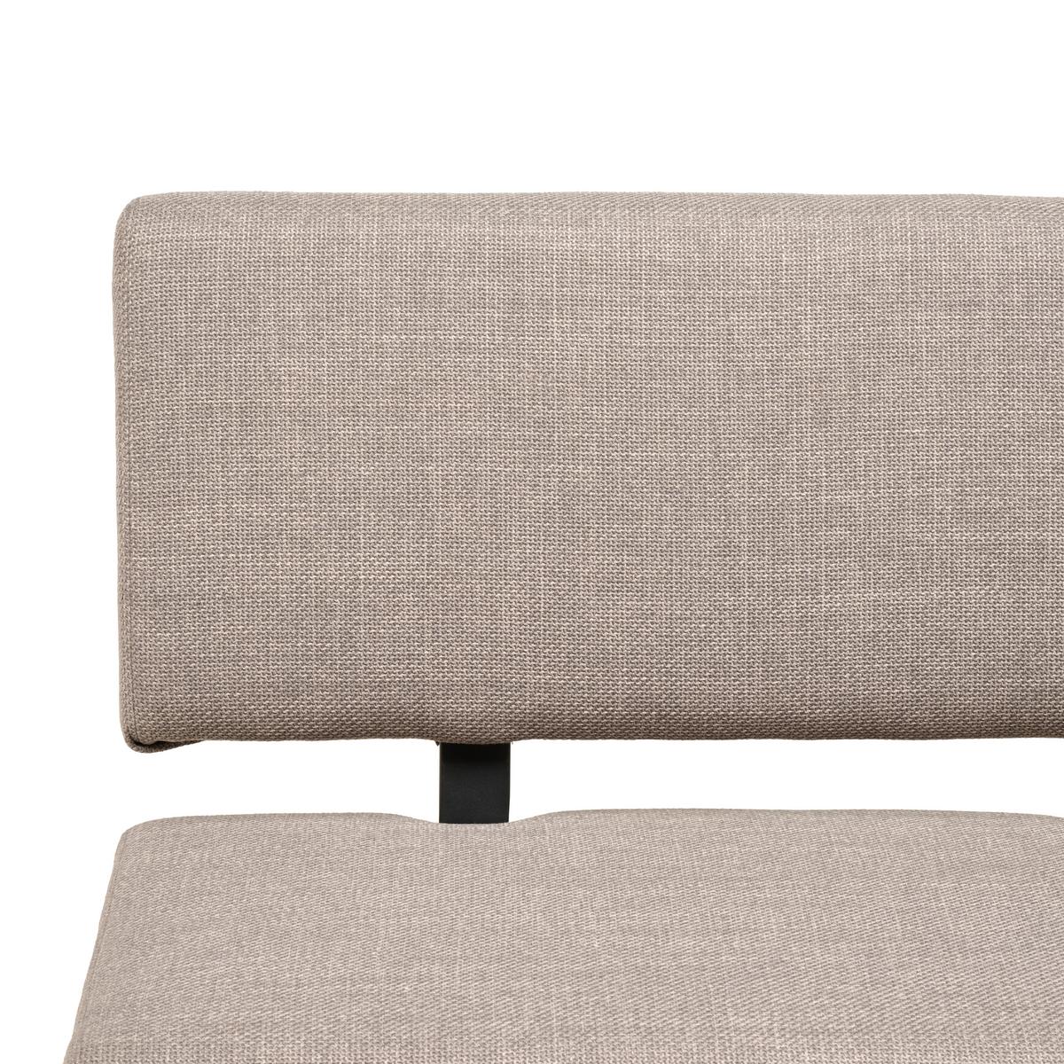 Eckbank Andros Hellgrau, S: 150x190 Cm - Hellgrau/Schwarz, KONVENTIONELL, Textil/Metall (150/190cm) - MID.YOU