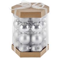 Karácsonyfagömbszett Daya - ezüstszínű, Basics, műanyag (6cm) - Luca Bessoni