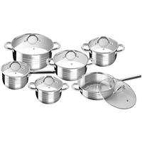 Főzőedénykészlet Perfect Home Deluxe - krómszínű, Üveg/fém