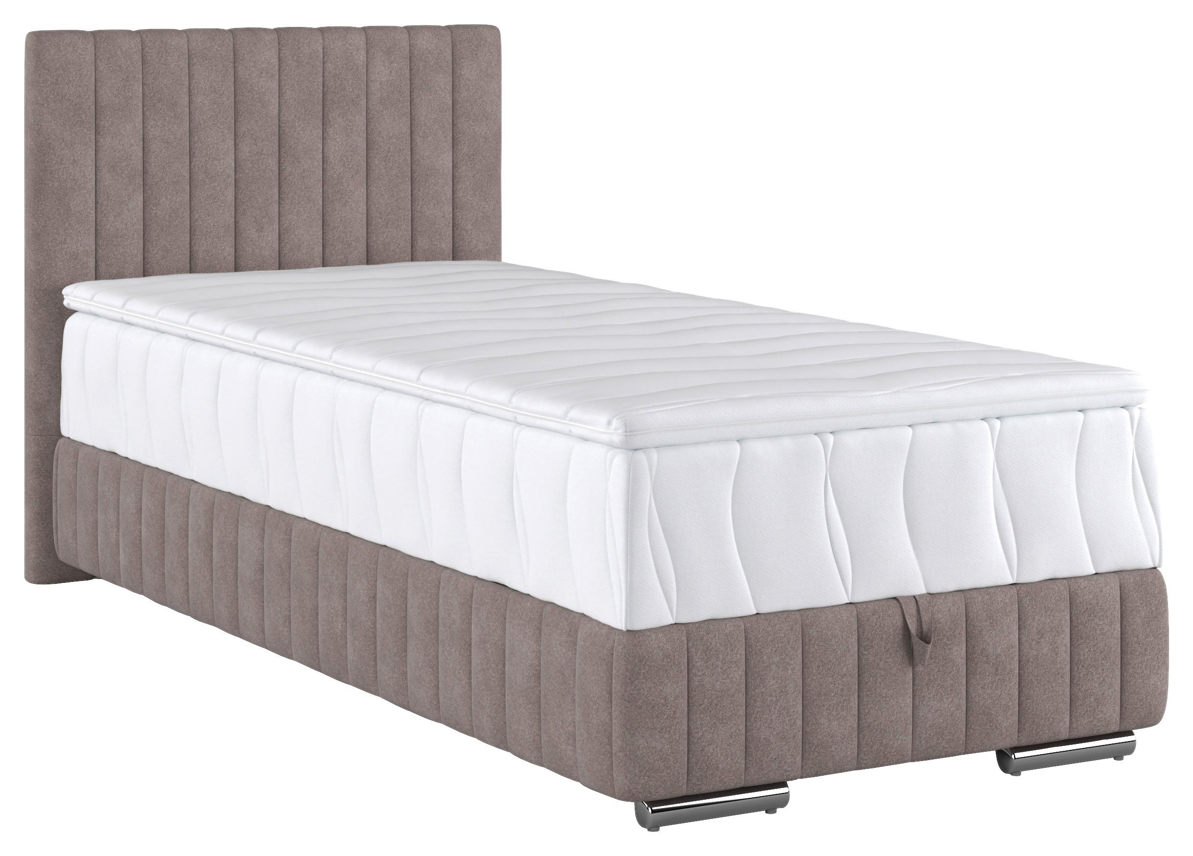 Boxspring-ágy Beetle 90/200 Cm - szürke, Modern, faalapú anyag/textil (90/200cm)