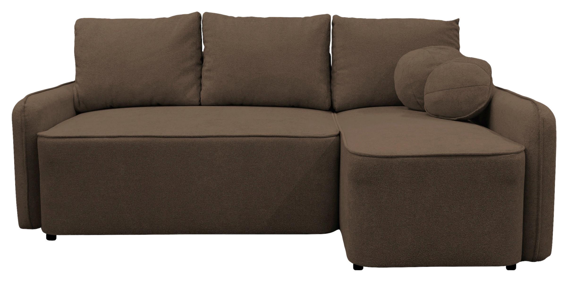 Ecksofa Fancy Braun 209x143 Cm - Schwarz/Braun, Design, Textil (209/143cm) - MID.YOU