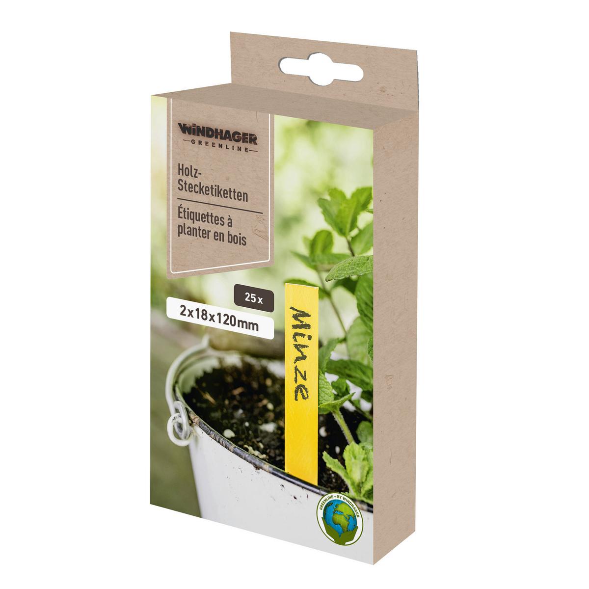 Anzuchttopf 07750 Holz-Stecketiketten - Gelb, Basics, Holz - Windhager