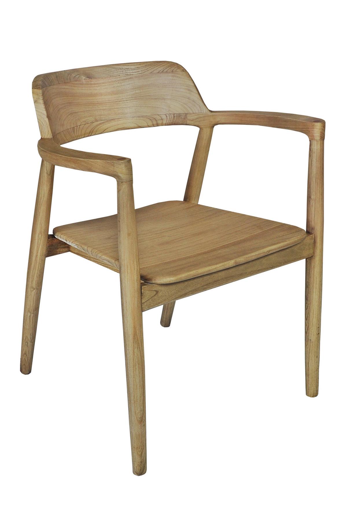 Armlehnstuhl Scandi Holz Naturfarben, B: 57 Cm - Naturfarben, ROMANTIK / LANDHAUS, Holz (57/76/61cm)