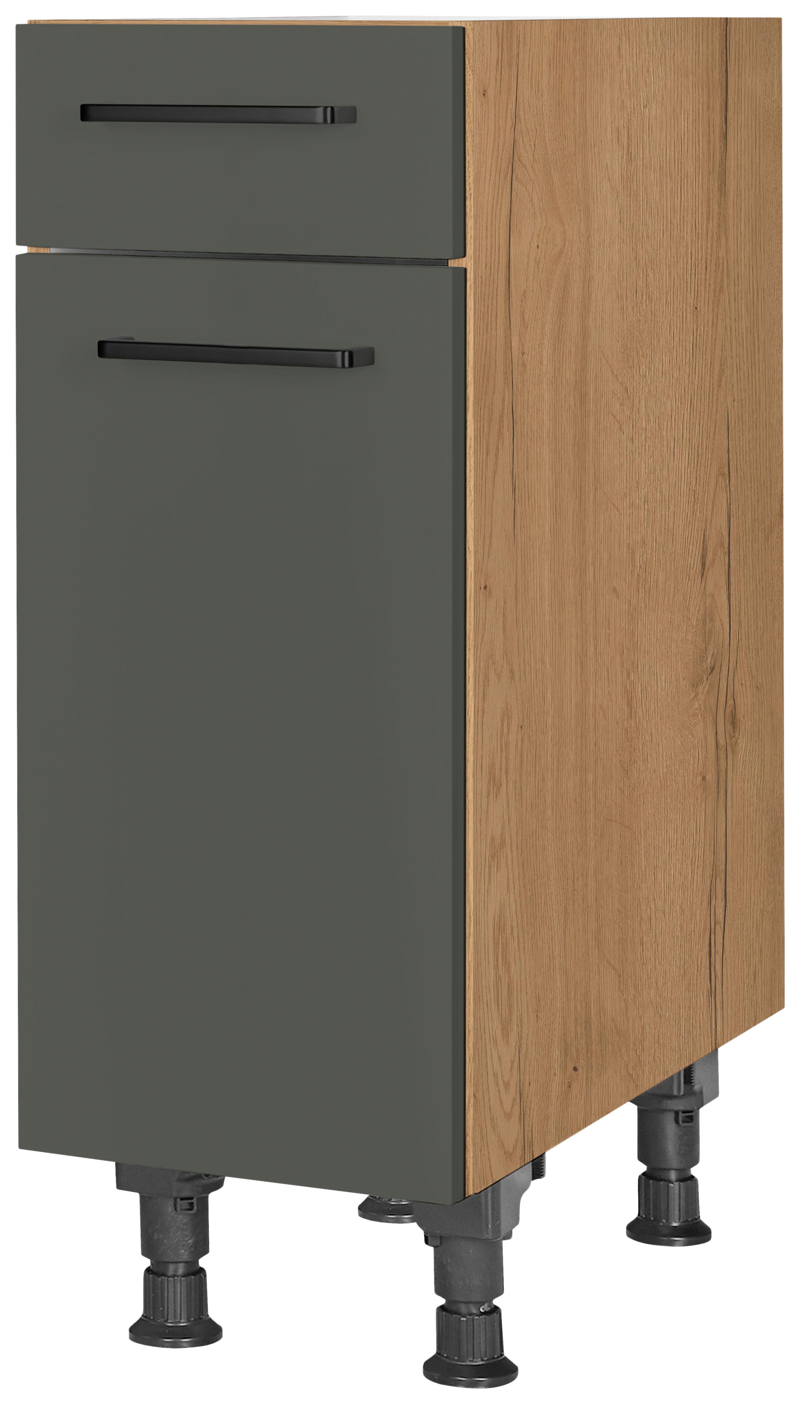 Schubkastenunterschrank Easytouch - Eichefarben/Grün, MODERN, Holzwerkstoff (30/87/56cm) - Nobilia