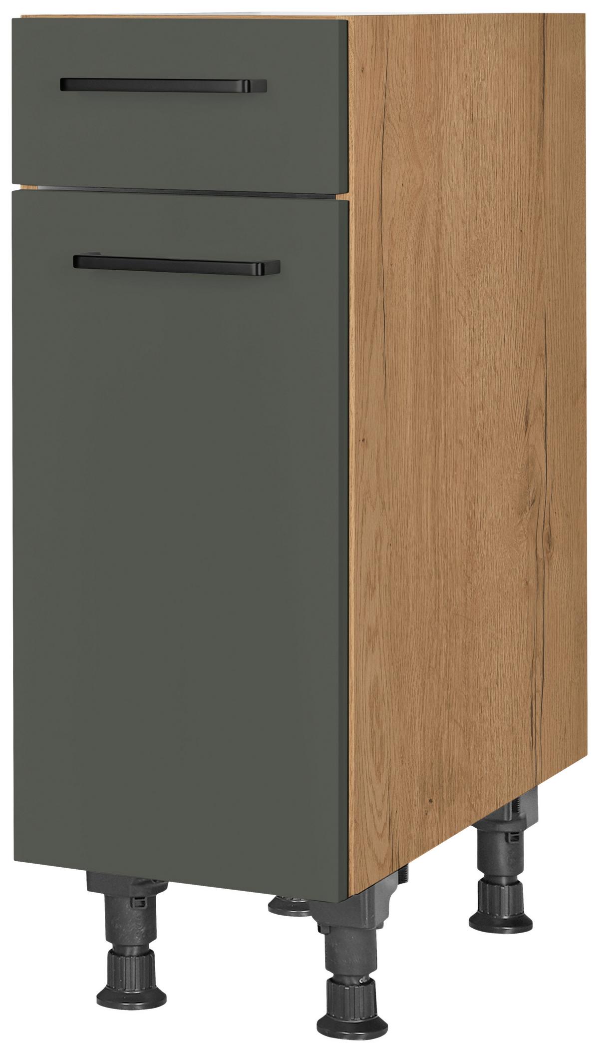 Schubkastenunterschrank Easytouch - Eichefarben/Grün, MODERN, Holzwerkstoff (30/87/56cm) - Nobilia