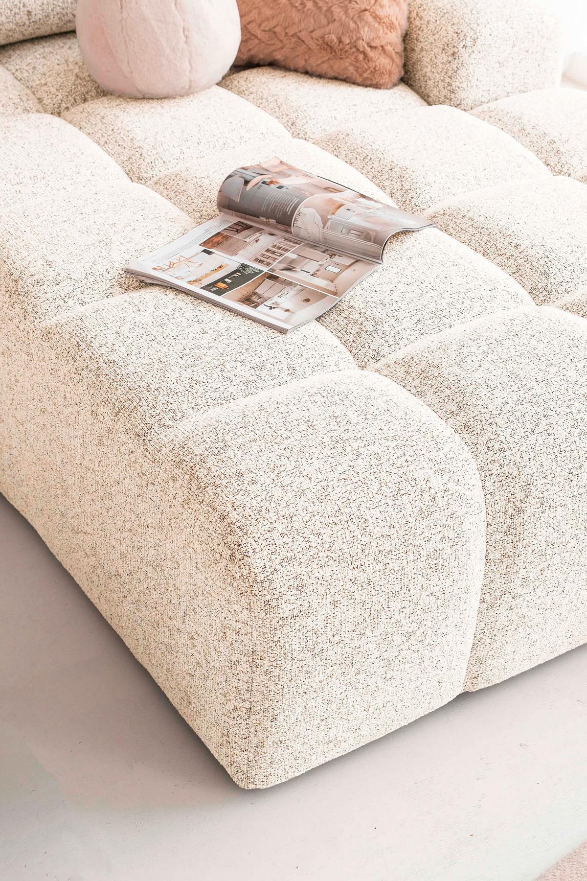 Ecksofa Lulu Beige S: 268x184cm - Beige/Schwarz, Design, Textil (268/184cm) - MID.YOU