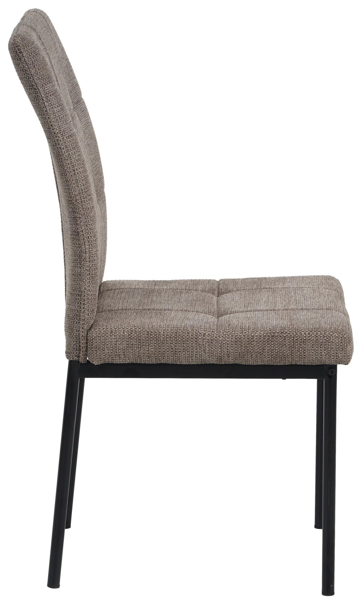 Vierfußstuhl Finn Webstoff Braun, B: 44 cm - Schwarz/Braun, KONVENTIONELL, Textil/Metall (44/96/61cm) - MID.YOU