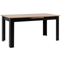 Esstisch Birmingham 80b - Schwarz/Eiche Artisan, MODERN, Holzwerkstoff (160-200/80/75cm) - MID.YOU