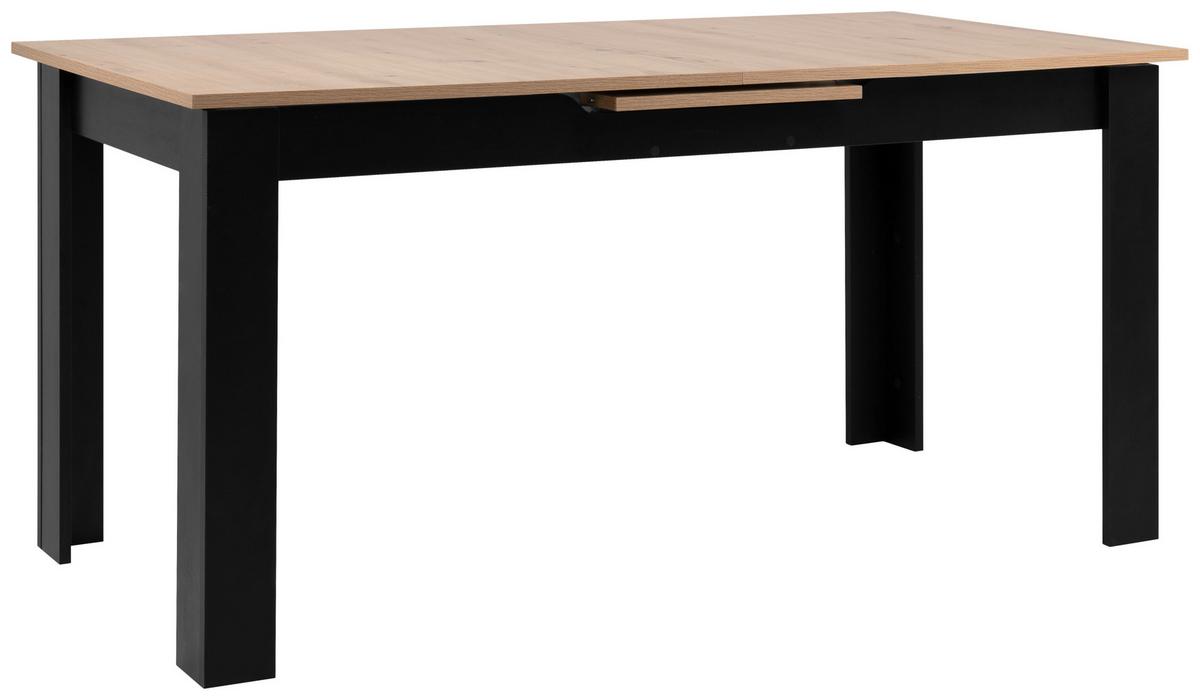 Esstisch Birmingham 80b - Schwarz/Eiche Artisan, MODERN, Holzwerkstoff (160-200/80/75cm) - MID.YOU