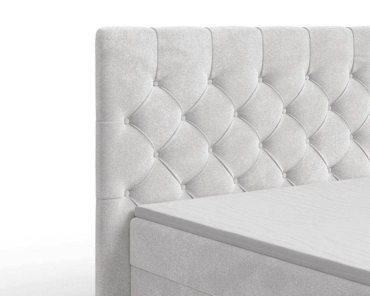 BOXBETT Karo Perlmutt 160x200cm - Perlmutt/Schwarz, MODERN, Holz (160/200cm) - MID.YOU