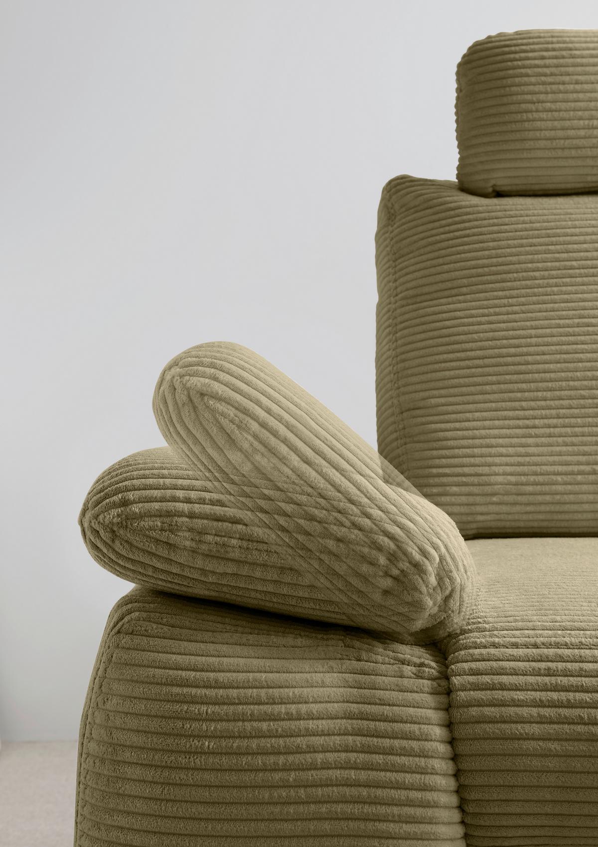 Eckschlafsofa Positano Olivgrün S: 261x206 Cm - Wildeiche/Olivgrün, MODERN, Textil (261/206cm) - Livetastic