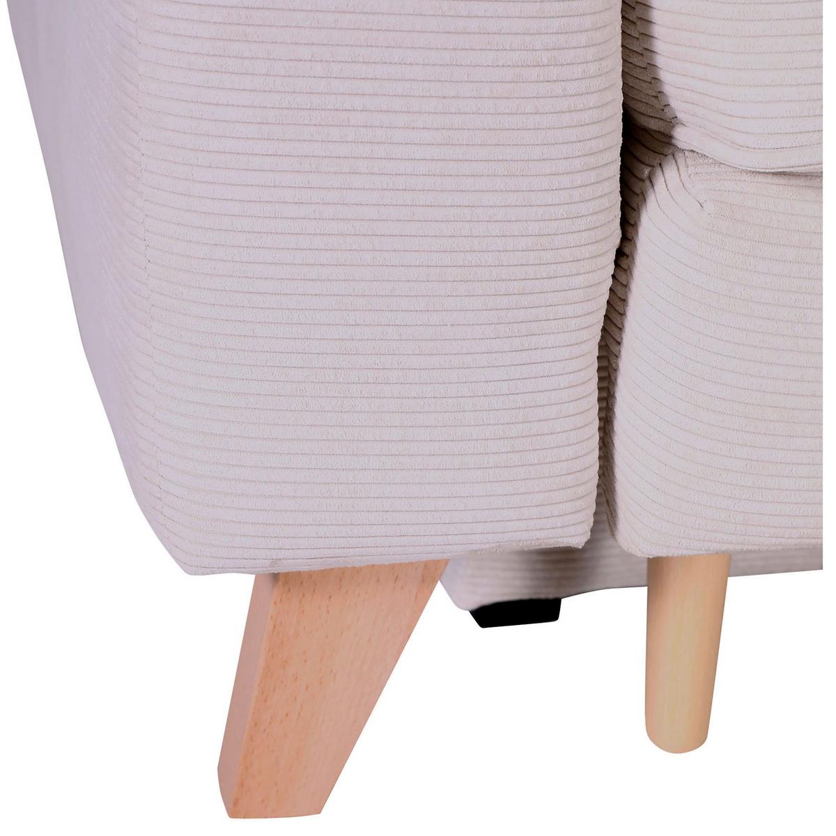 Ecksofa Rimini - Beige/Buchefarben, Design, Textil (271/165cm) - MID.YOU